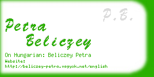 petra beliczey business card